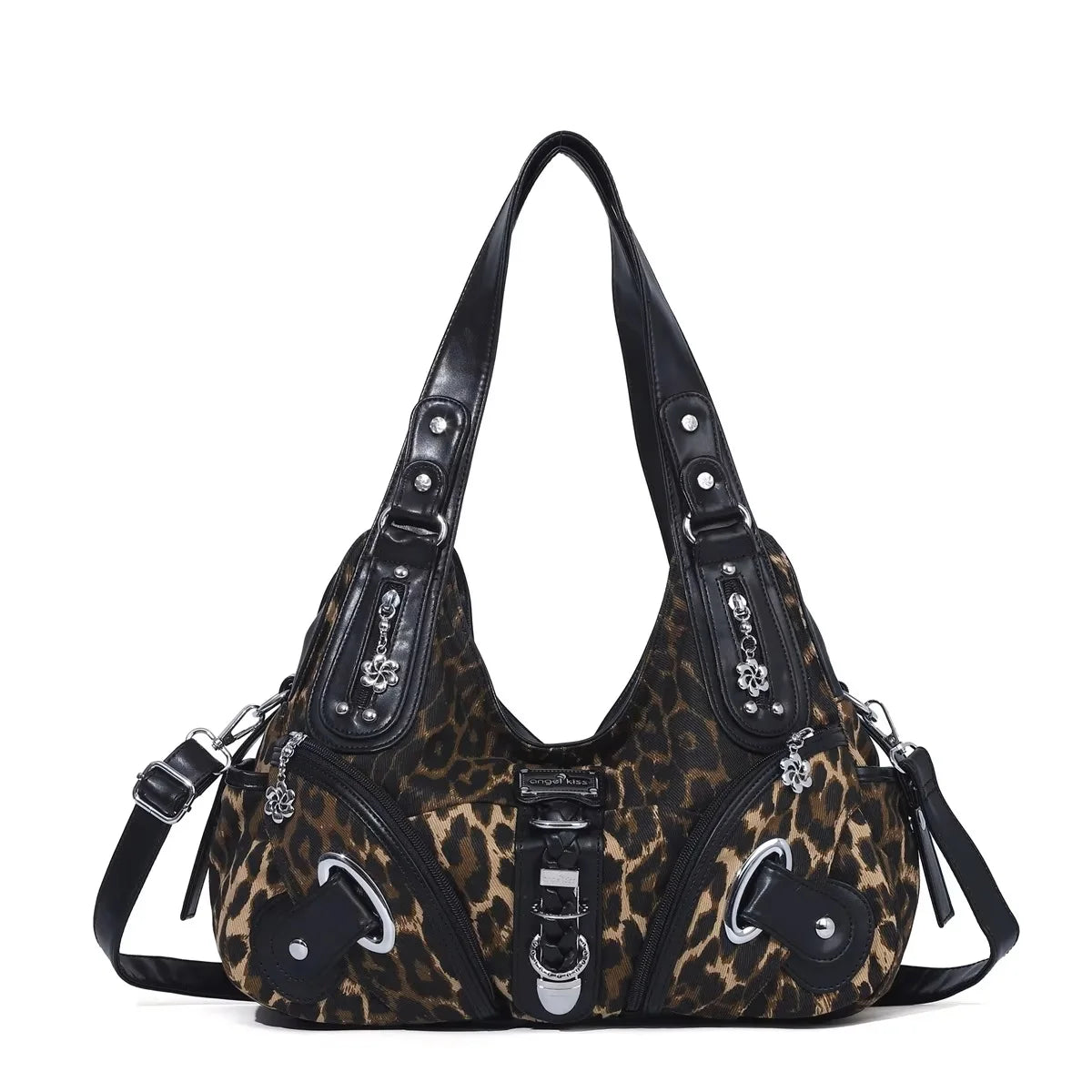 Angel Kiss Women Handbags Leopard Bag Top-handle Handbag Fashion Satchel Dumpling Pack Shoulder Bag Tote Bag Hobos Large Purse