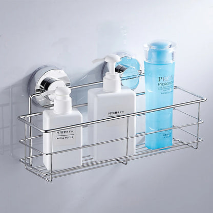Shower Caddy Shelf Stainless Steel Suction Cup Shower Organizer Shelf No Drilling Heavy Duty Shower Caddy Rack for Bathroom