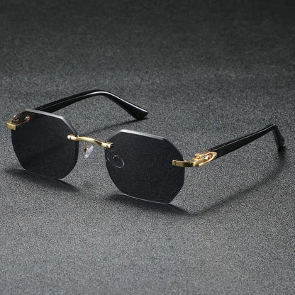 1PC Fashionable Design Sunglasses, Frameless, Suitable For Both Men And Women, Casual Wear, Holiday Use, Sturdy Glasses