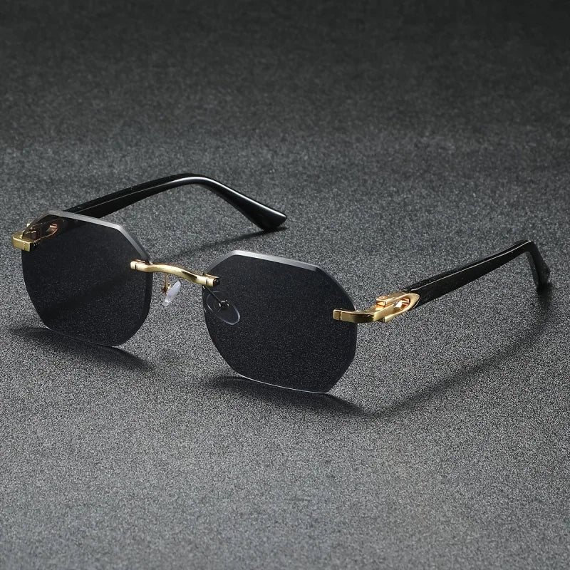 1PC Fashionable Design Sunglasses, Frameless, Suitable For Both Men And Women, Casual Wear, Holiday Use, Sturdy Glasses
