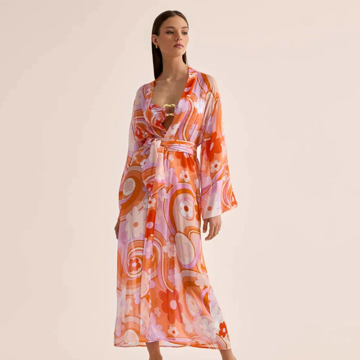 Beach Wear Print Bikini Swimwear Women Wrap Skirt Swimsuit High Waist 2025 Cover Up Sexy Sarong plage Beach Wear Bathing Suit