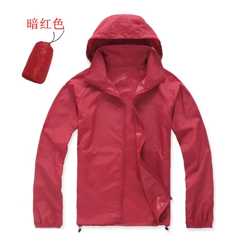 Outdoor Sport Windbreaker Thin Coat Unisex Waterproof Quick Dry Basic Jacket Sun Protection Ultra-light Hooded Jackets Men Women