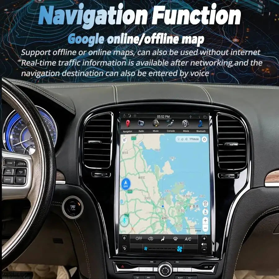 14.5inch Navigation For Chrysler 300 300C 300S 2011-2023 Stereo Car GPS Android Auto Multimedia Carplay Audio 4G WiFi Bluetooth