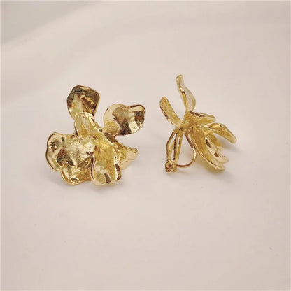 3.5 Cm Big Ball No Pierced Earclips Fashion Temperament Gold Plated Exaggerated Striped Round Clip Earrings for Women Party