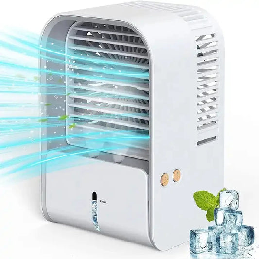 Portable Fan  Air Conditioning Mini Rechargeable USB Fan Desktop Spray Humidifier Home  Air Cooler For Room