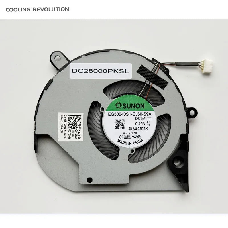New Original Laptop CPU Cooling Fan For DELL Latitude 15 5510 Precision 3550 EG50040S1-CJ60-S9A DC5V 0.45A DC28000PKSL  06T7HN