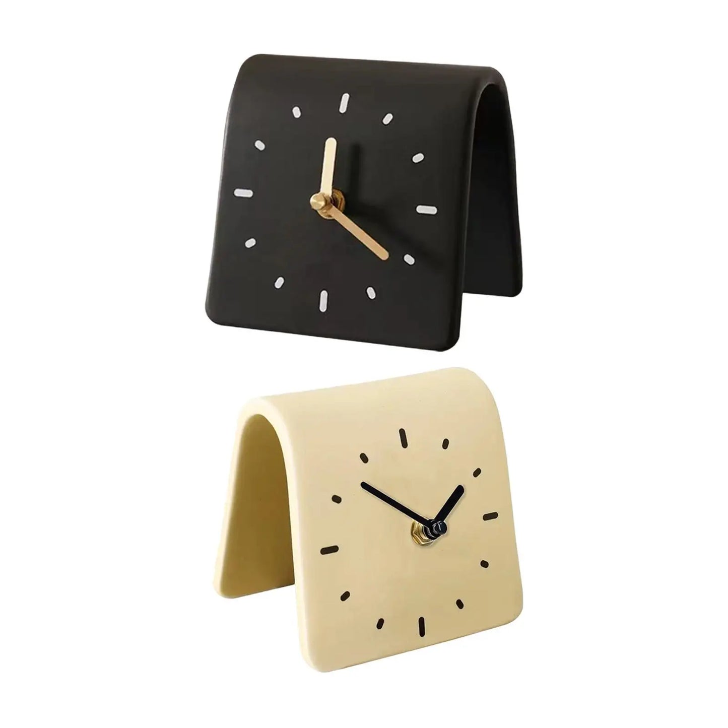 Desk Clock Modern Art Shelf Clock Decorative Silent Desktop Ornament for Desk Kids Room Office Countertop Housewarming Gift