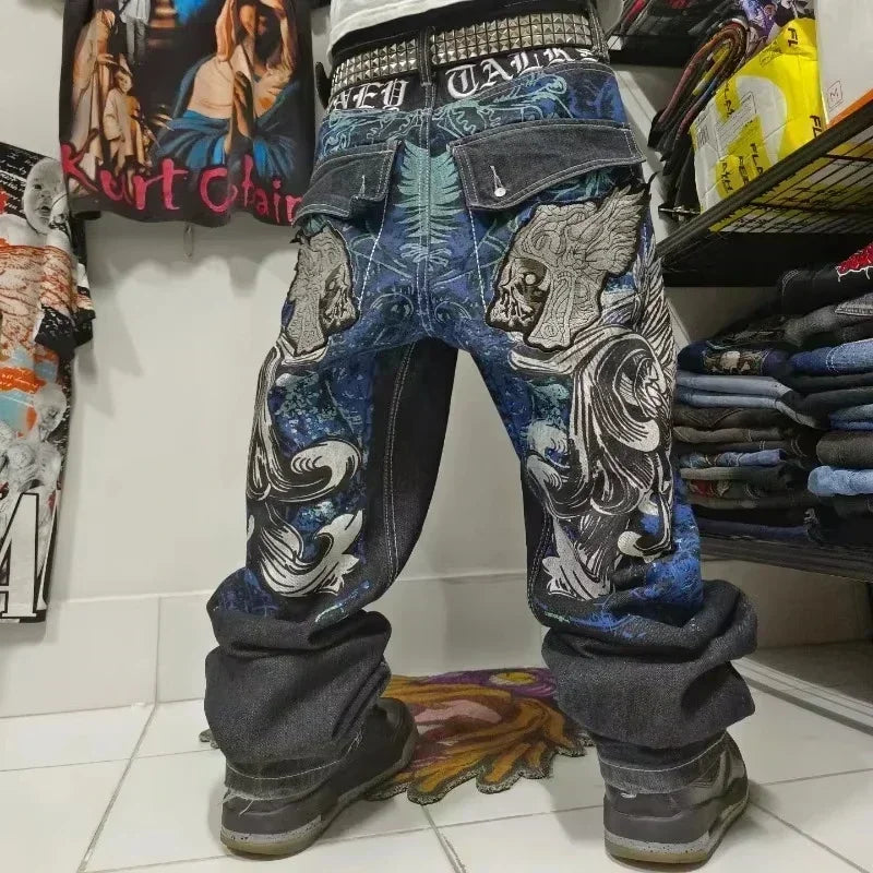 American Fashion Trend Joker Best Sell Special Spot Jeans Women Street Y2K New Punk Oversized Wide-leg Pants Unisex Casual Jeans