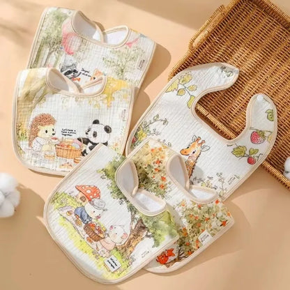 New Cotton Baby Bibs Adjustable Neck Baby Care Burp Clothes Washable Waterproof Eating Protector for Girls Boys