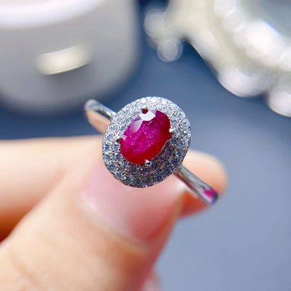 Natural Ruby Rings for women silver 925 jewelry luxury gem stones 18k gold plated free shiping items