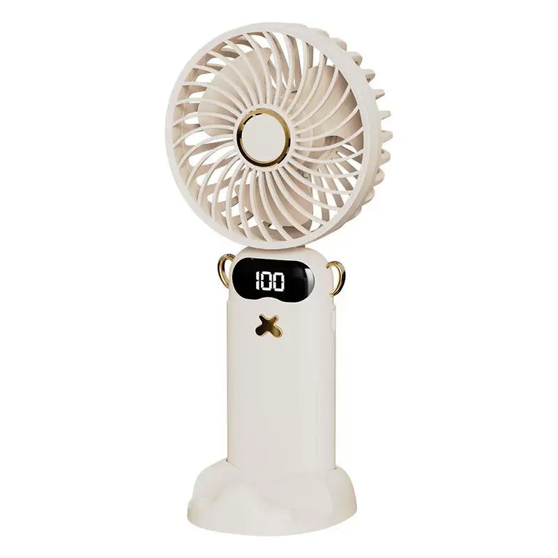 Portable Mini Fan With 6 Speeds LED USB Rechargeable Charging Small Foldable Battery Fans Handheld Desk Bedroom Indoor Outdoor