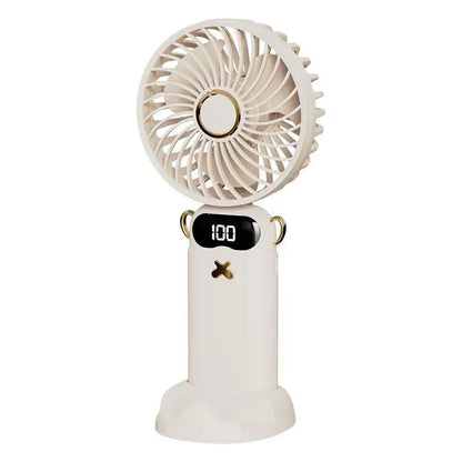Portable Mini Fan With 6 Speeds LED USB Rechargeable Charging Small Foldable Battery Fans Handheld Desk Bedroom Indoor Outdoor