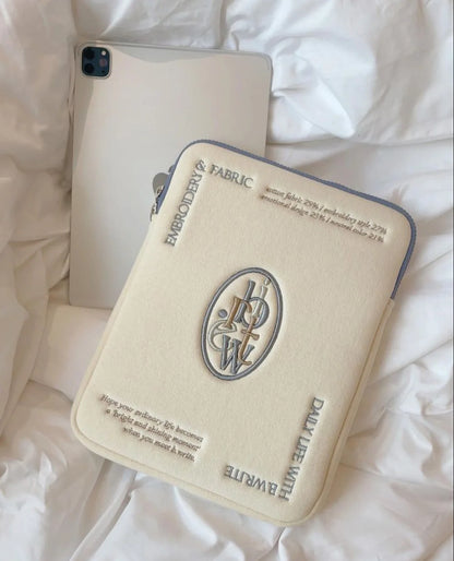 Ins Simple Letter Tablet Bag Computer Case for Ipad Pro 11 12.9 Air4 5 10th Protective Case Macbook Dell Lenovo 14 15.6'' Bag