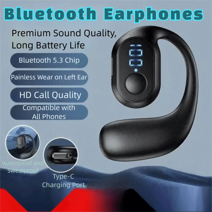 Ear Hook Wireless Earphones Bluetooth 5.3 Mini Handsfree Waterproof Sport Music Headset Single Earbuds OWS Headphone HiFi Music