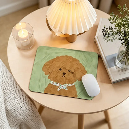 Cute Dog Mouse Pad, Rubber Non-slip Desk Mat for Office & Gaming, Poodle/White Dog/Schnauzer/Smiley Dog, Universal