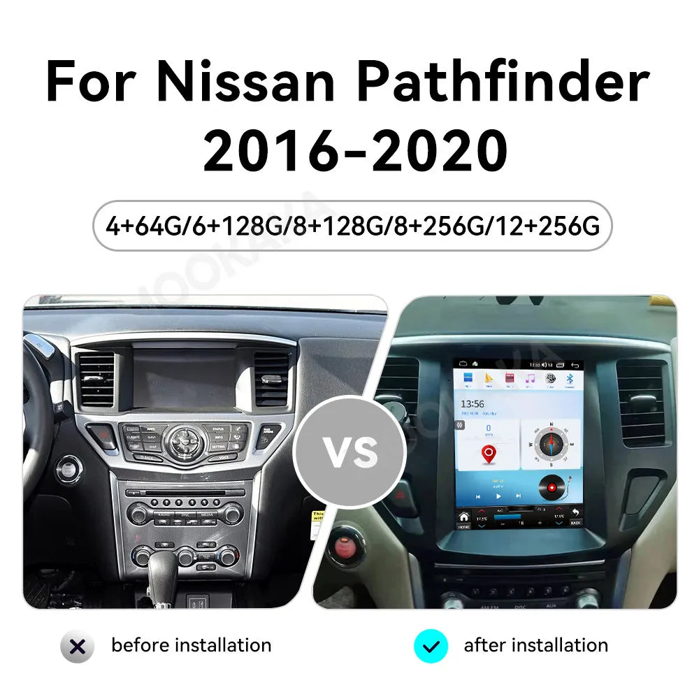 10.4" Android 15 GPS Navigation For Nissan Pathfinder 2016-2020 8+256GB Car Radio Carplay Stereo Multimedia Player DSP Headunit