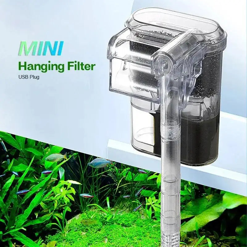 HOMEFISH New Suspended Filter For Fish Tanks, Mini Filter, USB, 2.5W, 250H/L Suitable For Fish Tanks Below 30cm, Aquariums
