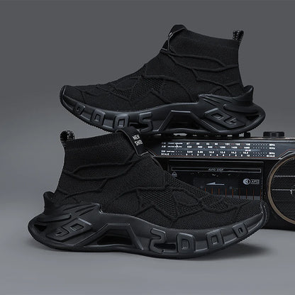 Men's Outdoor Sports Shoes - High-Top Sports Shoes Are Novel and Fashionable, Non-Slip and Durable, Suitable for All Seasons,