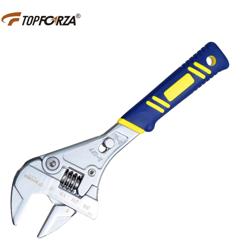 Adjustable wrench 8 '' ratchet wrench household multifunctional adjustable wrench 0-32mm large opening for DIY Repair Home Use
