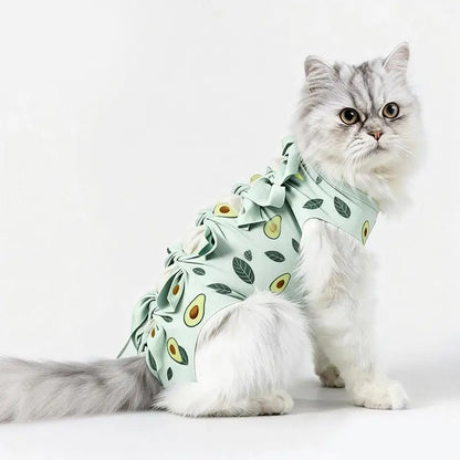 *Pet Neutering Suit Cat Postoperative Recovery Anti Licking Clothing Adjustable Cat Wound Protective Clothes Pet Supplies
