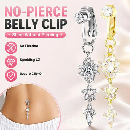 Clip On Belly Button Ring Butterfly Copper Zircon Pink Fake Belly Piercing Umbilical Navel Body Jewelry Trendy Fashion Style