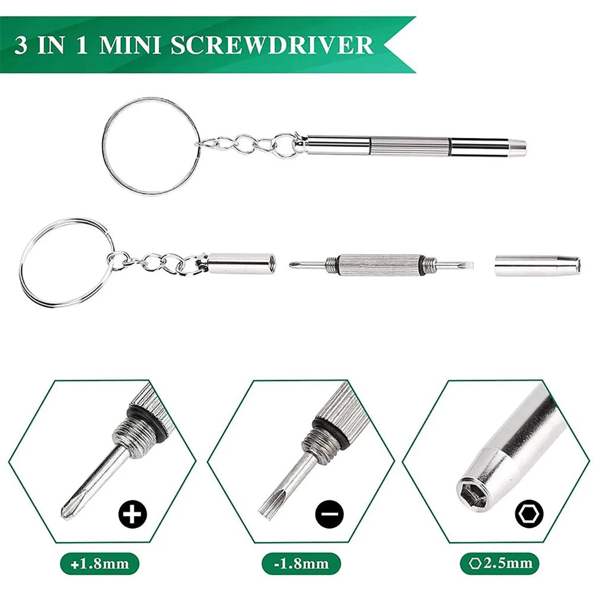 1/2/10pcs Mini 3 in1 Screwdriver Eyeglass Optical Eye Glasses Portable Spectacles Watch Repair Kit Practical Household Hand Tool