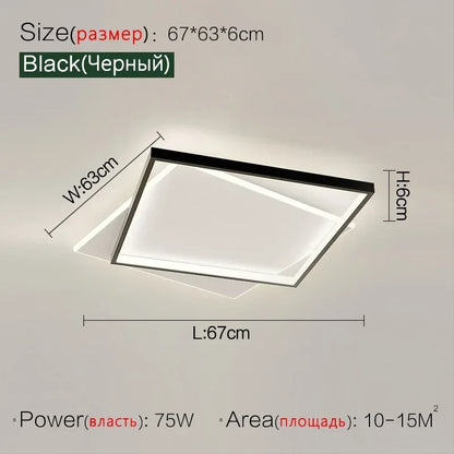Bedroom Light Modern Minimalist Art Designer Suction Top High-end European Light Luxury Creative Ultra-thin Square Room Light