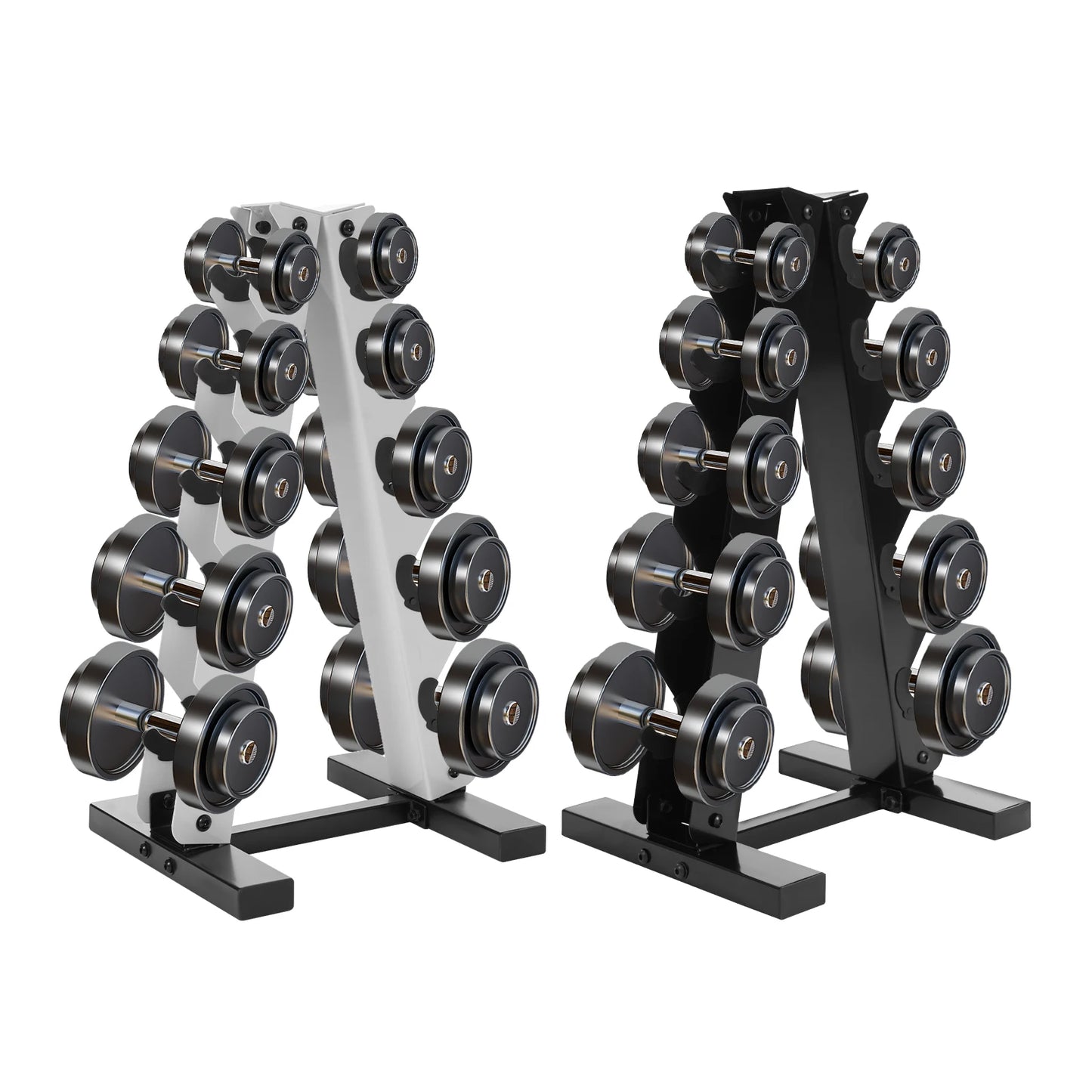 5 Layers A-Frame Stainless Steel Weight Holder for Home Gym Black/White For Storing Dumbbells In Homes, Hotels, Gyms