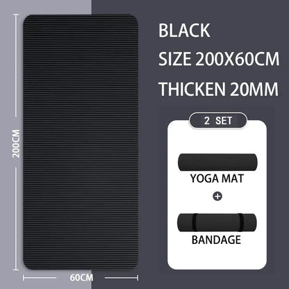 15mm Thick Yoga Mat Anti Slip Environmental Sports Fitness Mat NBR Comfortable Foam Yoga Mat for Family Exercise Yoga Pilates