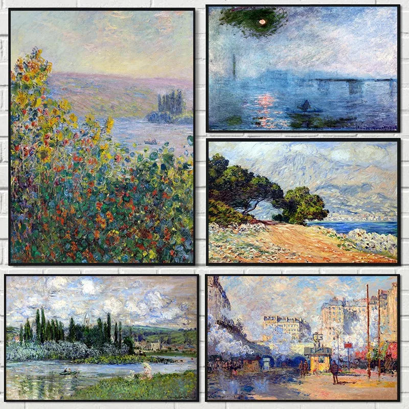 Art Canvas Paintings Famous Impressionist Landscapes Claude Monet Paintings Posters and Prints Bedroom Home Decor Wall Art