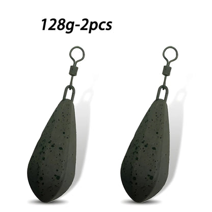 2pcs Carp fishing lead weight has 56g/71g/85g/99g/113g carp fishing weight. Pendant allows for quick replacement of lead