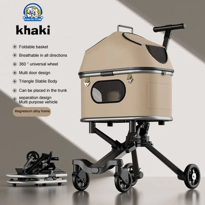 New pet stroller for outdoor use, lightweight and foldable, suitable for medium-sized and small dog and cat households. Outdoor