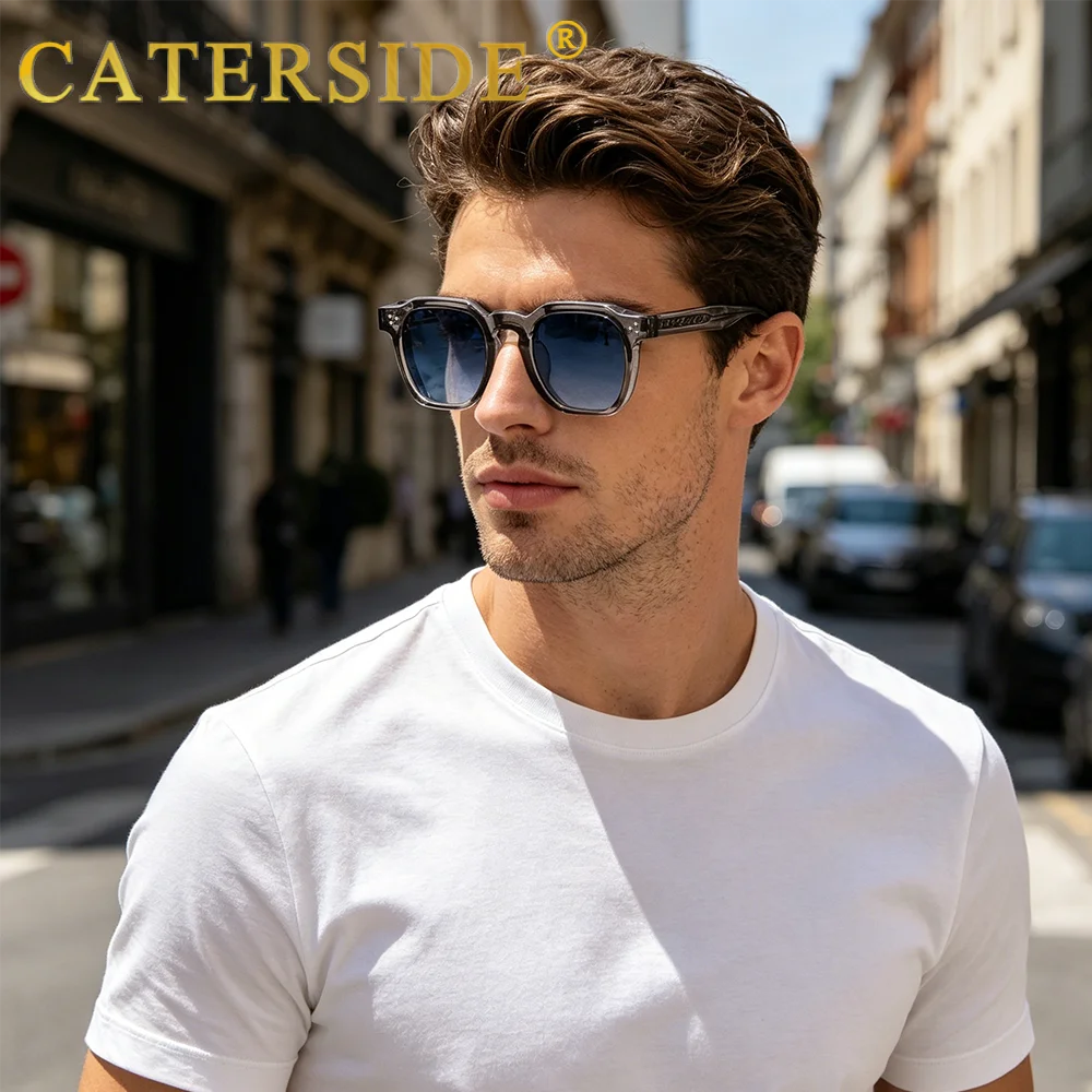 CATERSIDE Fashion Men Sunglasses Small Frame Square Personalized Design Sun Glasses Women Travel Party Business Festival Gift