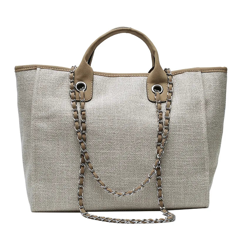 2025 Female Large Capacity New European American Bucket Bag Handheld Single Shoulder Diagonal Cross Chain Tote Bag