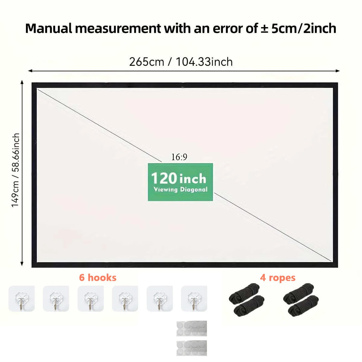 Portable Projector Screen 4K 72-150Inch Projectors Screen For Mobile Phone Outdoor Indoor Movies Screens