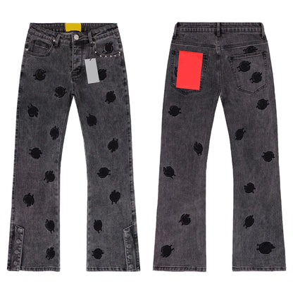 Y2k Baggy Denim Embroidered Jeans Hiphop Rock Revivals Jeans Street Style Sand Wash Distressed Streetwear Clothing Jeans for Men