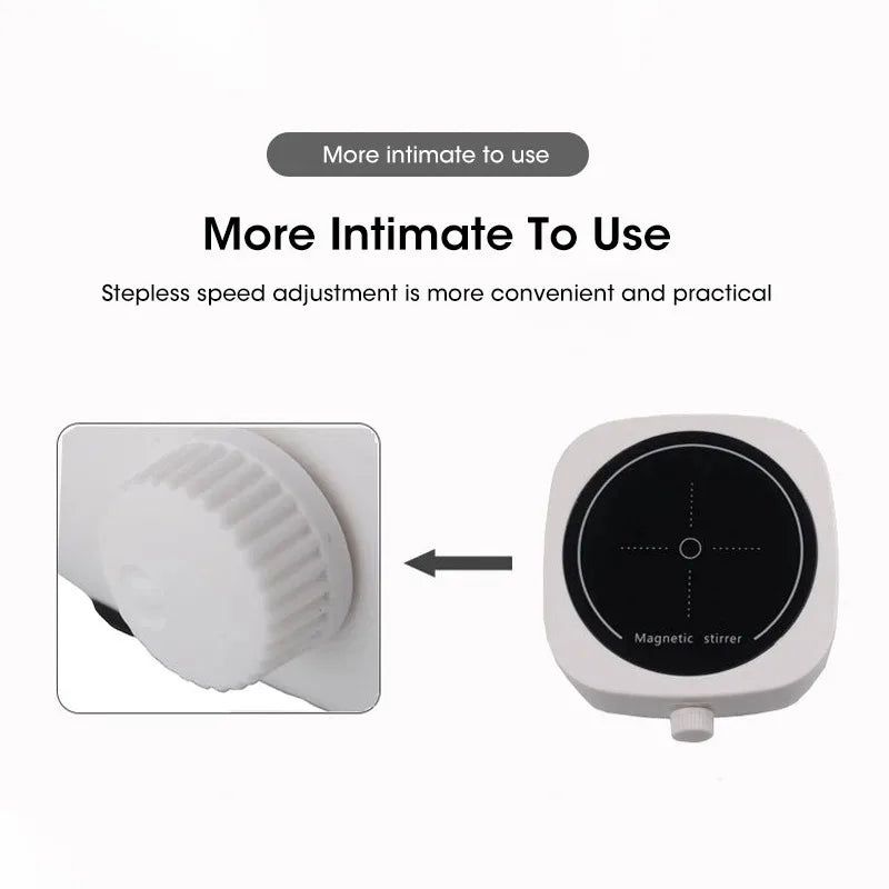 Mini Magnetic Stirrer Lab Stir Mixer Portable Stir Plate with Stir Bar 2L 4000RPM USB Cable Connection for Laboratory