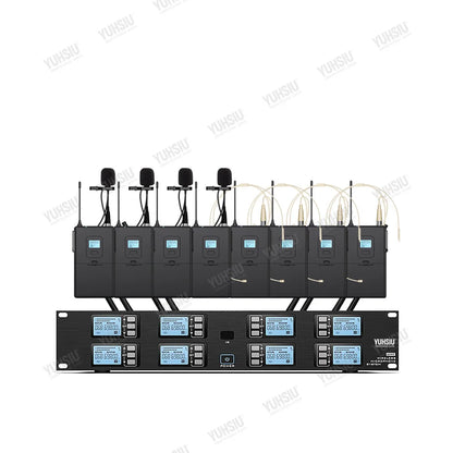 YUHSIU Professional UHF Wireless Microphone 8 channels Handheld lavalier Headset FM Mic For stage performance Band conference