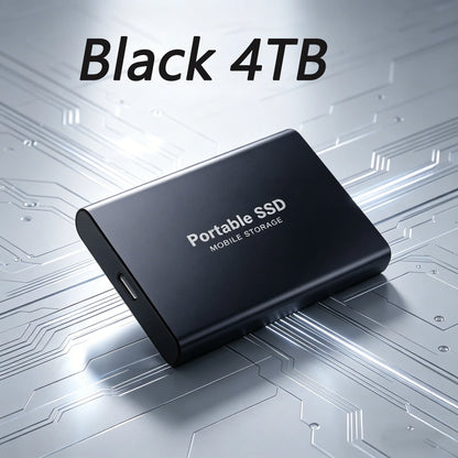 4TB Portable SSD Waterproof Shockproof for Desktop Computer Plug&Play High Speed External Solid State Drive Pro