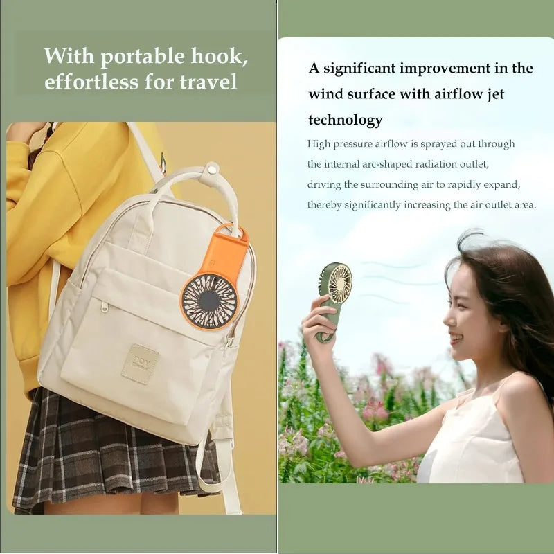 Portable Mini Fan USB Rechargeable Silent Fan Convenient To Carry Suitable for Home Office Travel Camping Handheld Pocket Fan