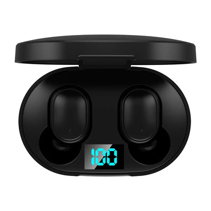 E6S Digital Display Wireless Earphones Noise Canceling Waterproof Earbuds in-Ear Stereo Sport Headphone with Charging Case Box