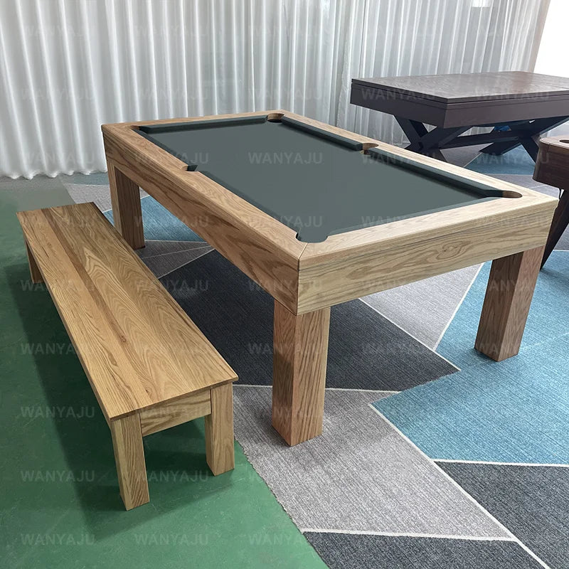 Dining Room Furniture Solid Wood Slate Bed 3-in-1 Multifunctional Convertible Dining Pool Table Tennis Table and Benches