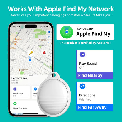 GPS-Tracker für iOS: Intelligenter, Bluetooth-kompatibler Mini-GPS-Locator für Brieftasche und Schlüssel – Anti-Verlust-Gerät, kompatibel mit der „Wo ist?“-App