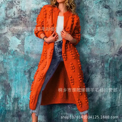 Sweater Woman Spring Autumn 2025 Solid Color Long Knitting Cardigan Sweater Coats Women Clothing Casual Tops Fashion Sweaters