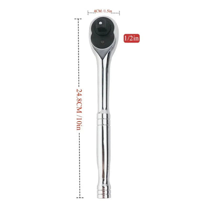 Ratchet Wrench 24Tooth Quick Release 1/4'' 3/8'' 1/2'' Socket Automotive Nut Reversible Drive Wrench Mechanical Hand Repair Tool