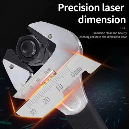 8/10/12Inch Adjustable Ratcheting Wrench Large Opening Multifunctional Self Tightening Wrench Non-Slip Handle Universal Wrench