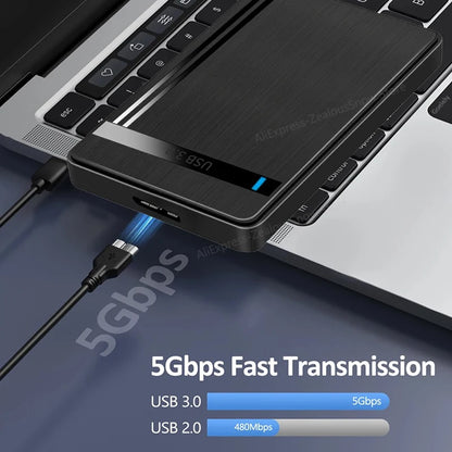USB 3.1 2.5 inch SATA HDD SSD Enclosure 5Gbps Mobile Hard Drive External Storage Box HD Mechanical/Solid state Case Support UASP