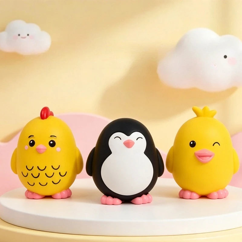Pet Interactive Toy for Dog Cat Rubber Little Yellow Duck, Penguin Toy for Dogs Latex Squeak Squeaker Chew Training Pet Products