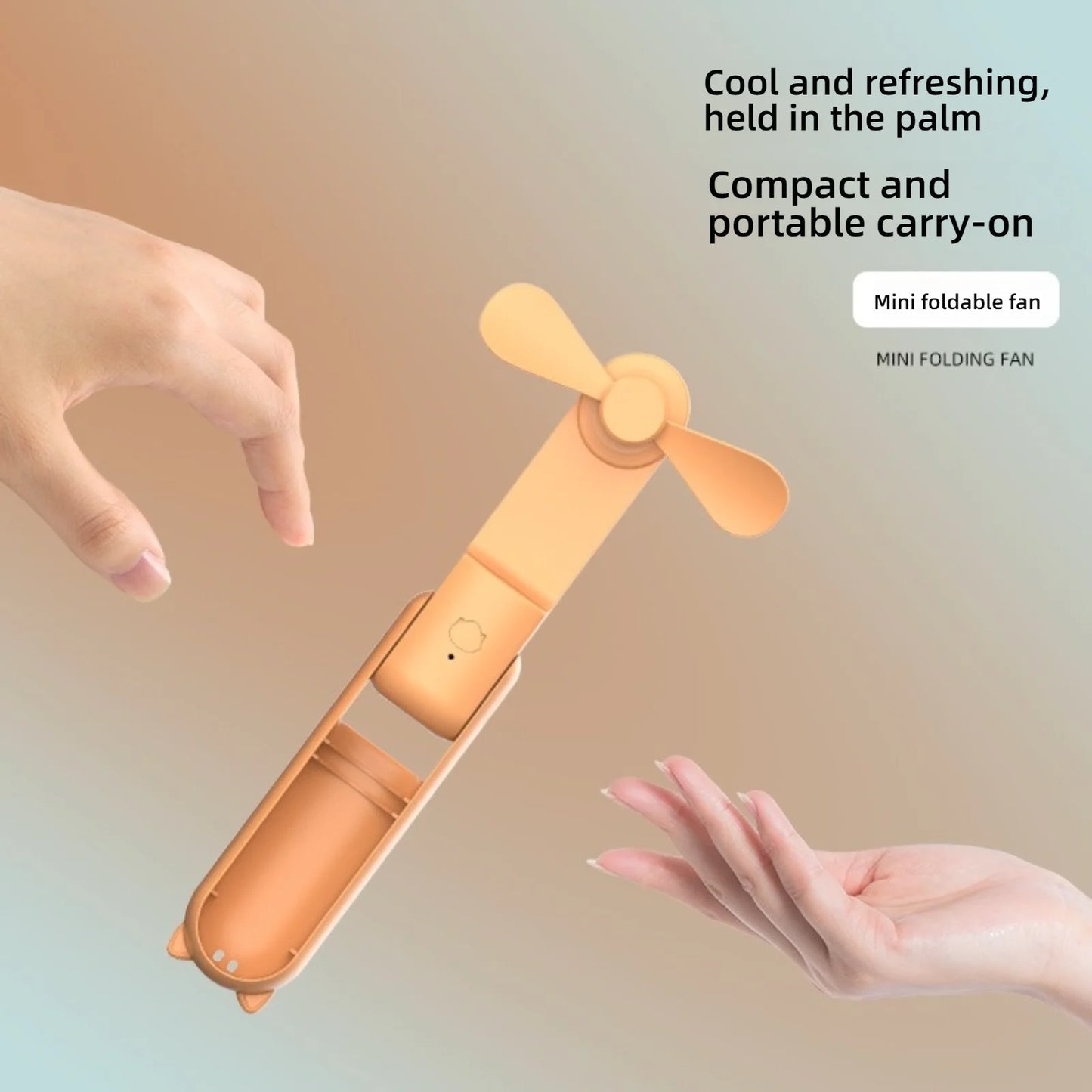 Portable Mini Handheld Fan Small Pocket Fan USB Rechargeable Battery Fan Folding Cooling Hand Fan Mini USB Fan with Power Bank
