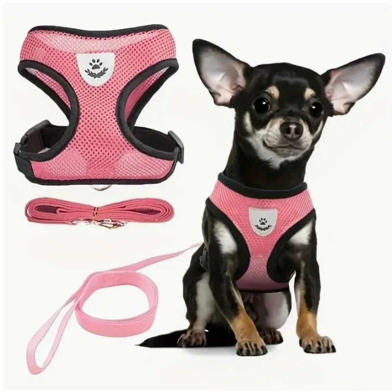 New style dog walking and cat chest strap outdoor traction rope explosion-proof and breathable chest back pet supplies